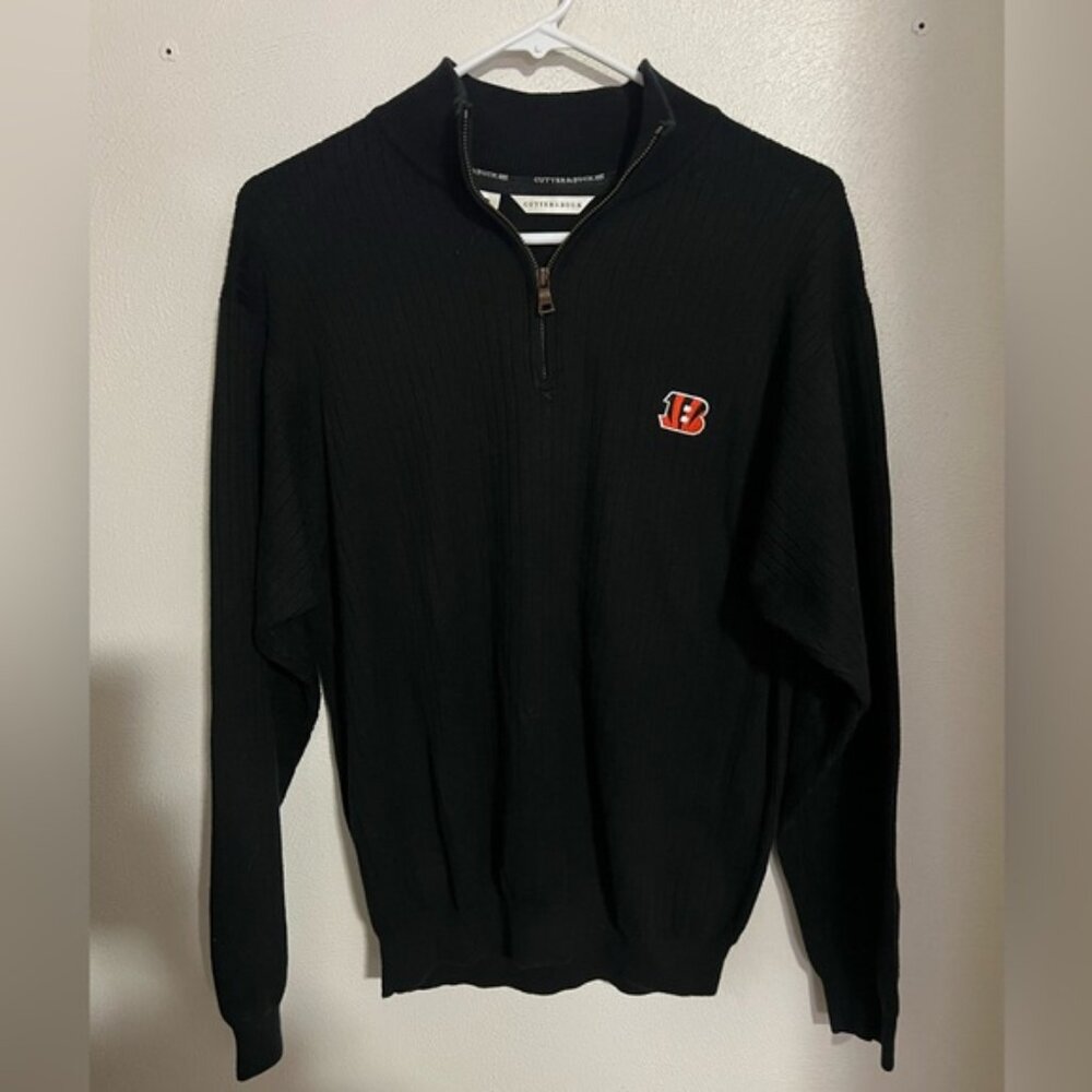 CUTTER & BUCK Cincinnati Bengals Embroidered Logo Quarter Zip Men's Size S